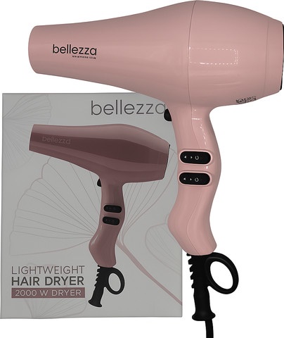 img_0568 פן Bellezza מקצועי 2000w קורטקס ורוד – תמונה 1